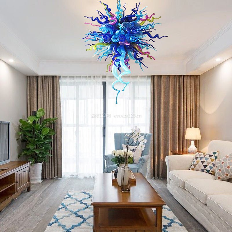 Ocean Nebula Murano Style Glass Chandelier - Exotic Blue and Purple Zweitbild