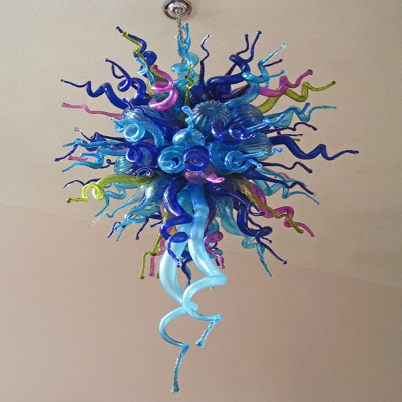 Ocean Nebula Murano Style Glass Chandelier - Exotic Blue and Purple - BeyPan