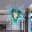 Oceanic Blue Heart Shaped Blown Glass Chandelier – Chihuly Style Artisan Art Glass Lighting - BeyPan