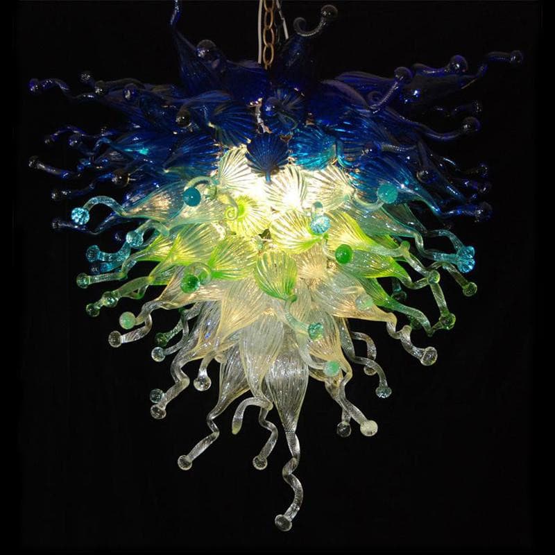 Oceanic Deep Blue and Aqua Murano Style Blown Glass Chandelier Zweitbild