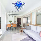 Oceanic Dual-Tone Artisan Blown Glass Chandelier -Sapphire & Soft Aqua - BeyPan