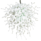 Pure Alabaster Artisan Blown Glass Chandelier - Modern Minimalist Milk White - BeyPan