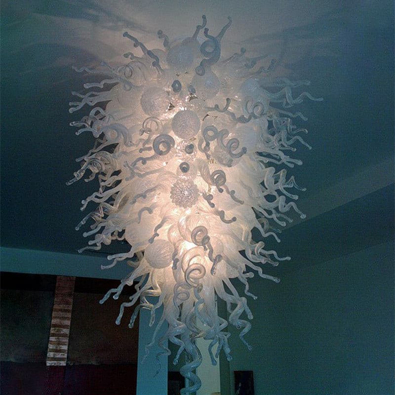Pure Cascade Murano Style Glass Chandelier - Modern Hand-Blown White - BeyPan Hauptbild