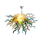 Radiant Prism Artisan Blown Glass Chandelier - Amber, Azure Blue, White and Black - BeyPan