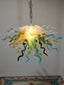 Radiant Prism Artisan Blown Glass Chandelier - Amber, Azure Blue, White and Black - BeyPan