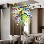 Radiant Rainbow Hand-Blown Glass Chandelier - Vibrant Multi-Color - BeyPan