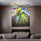 Radiant Rainbow Hand-Blown Glass Chandelier - Vibrant Multi-Color - BeyPan