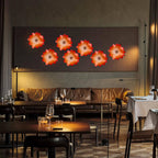 Red Blown Glass Wall Flower Sculpture - Custom Murano Style Wall Art - BeyPan