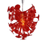 Red Calla Lily Blown Glass Chandelier Deluxe Home Decor - BeyPan