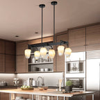 Retro Chandelier Frost White Hailstone-shaped Lampshape - BeyPan
