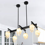 Retro Chandelier Frost White Hailstone-shaped Lampshape - BeyPan