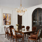 Retro Floral Chandelier Crystal Palm Leaf - BeyPan