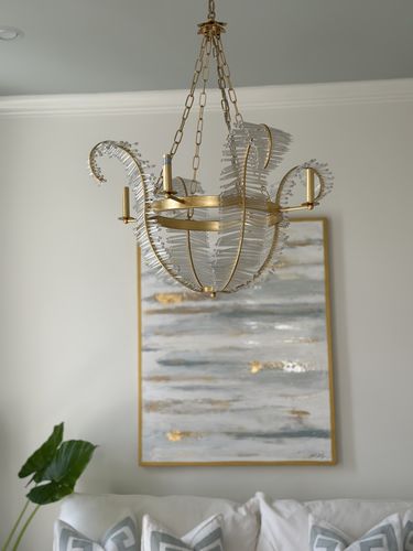Retro Floral Chandelier Crystal Palm Leaf - BeyPan
