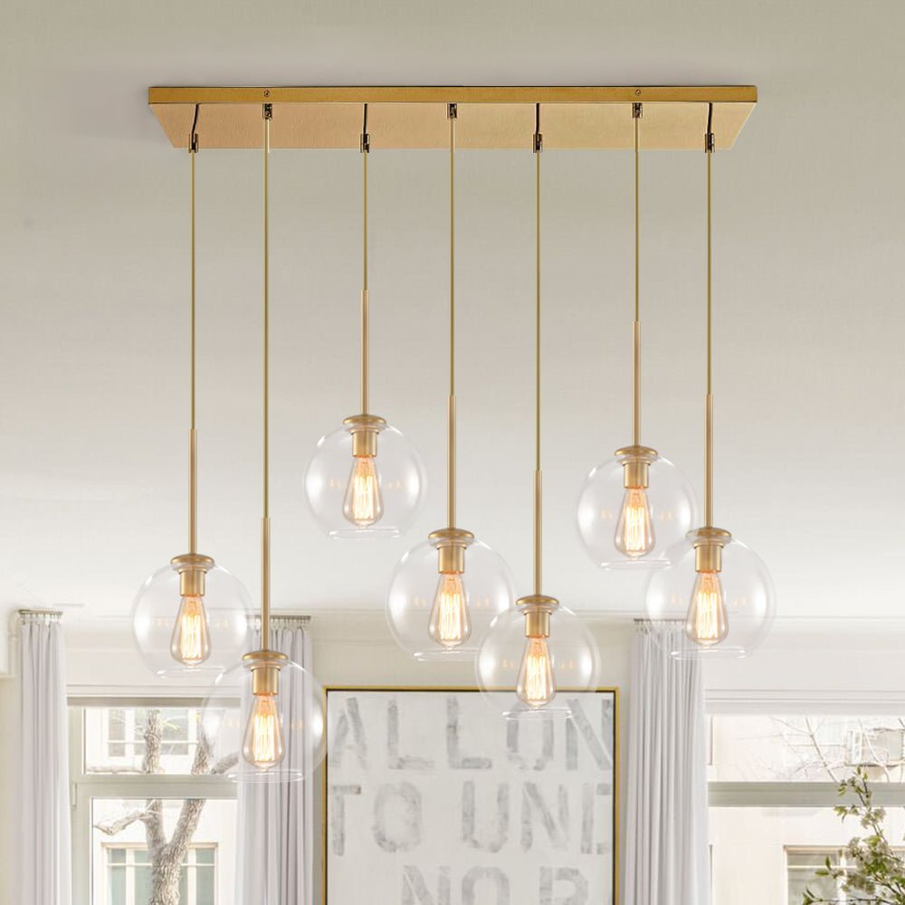 Retro Glass Hanging Globe Chandelier For Kitchen Island - BeyPan