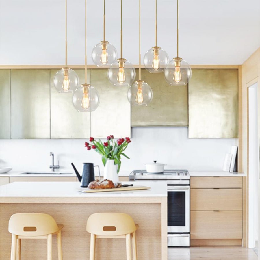 Retro Glass Hanging Globe Chandelier For Kitchen Island - BeyPan