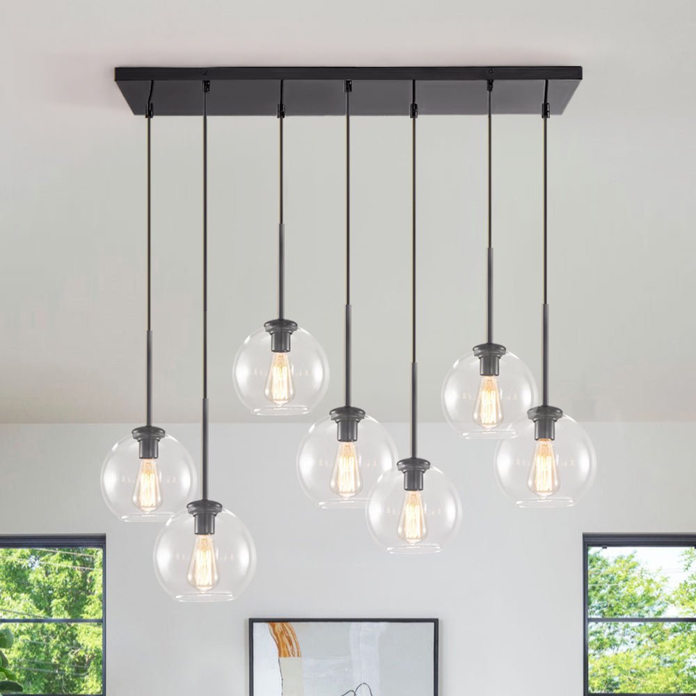 Retro Glass Hanging Globe Chandelier For Kitchen Island - BeyPan