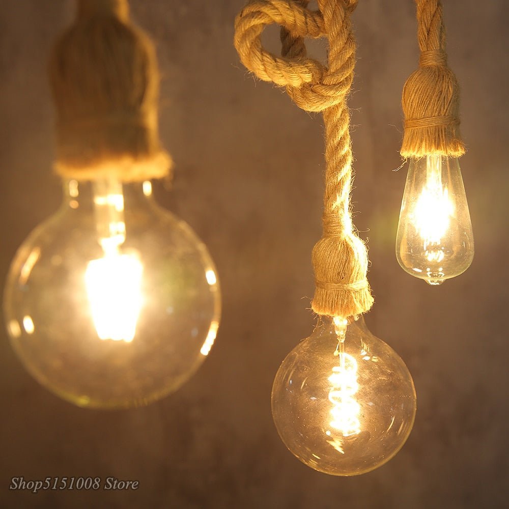 Retro Hemp Rope Vintage Countryside Pendant lamp - BeyPan