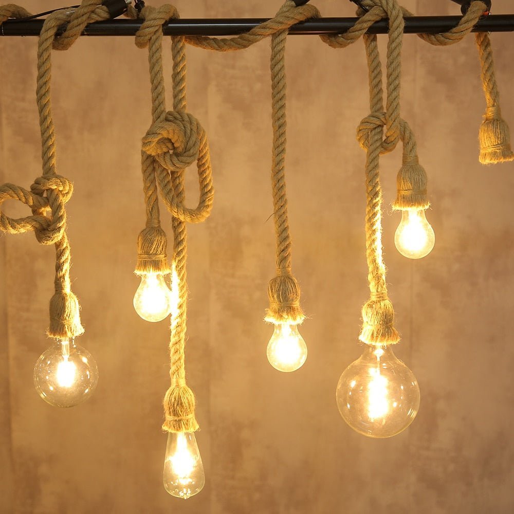 Retro Hemp Rope Vintage Countryside Pendant lamp - BeyPan Main image