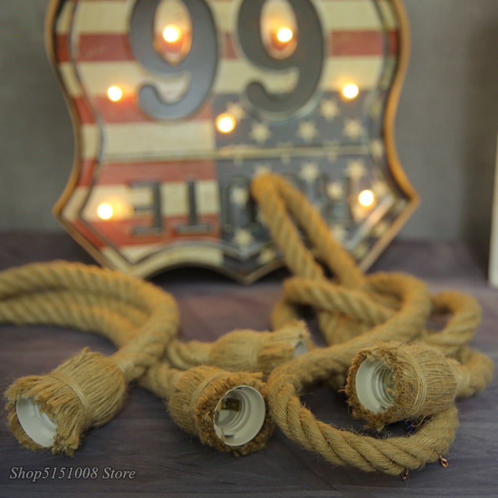 Retro Hemp Rope Vintage Countryside Pendant lamp - BeyPan