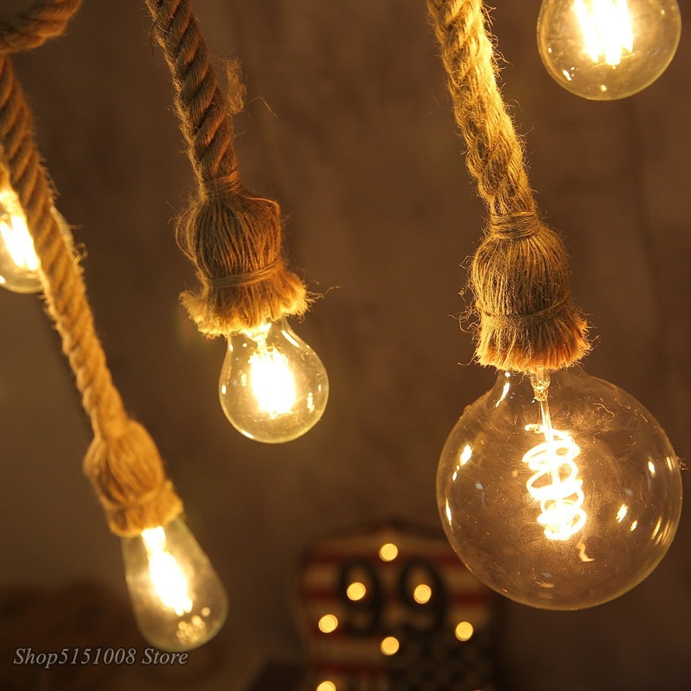 Retro Hemp Rope Vintage Countryside Pendant lamp - BeyPan