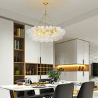 Ring Loop Bubbles Chandelier Swirled Texture Clear Globe D40"*H26" - BeyPan