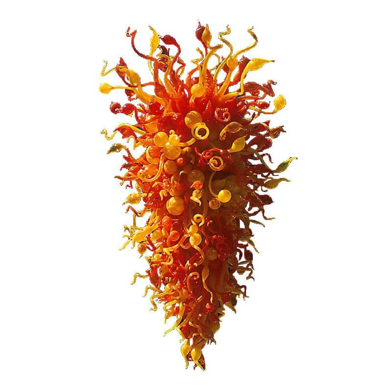 Rising Sun Artistic Hand-Blown Glass Chandelier Giant Size Orange And Yellow - BeyPan