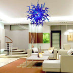Sapphire Serenity Artisan Murano Style Blown Glass Chandelier - Deep Blue - BeyPan