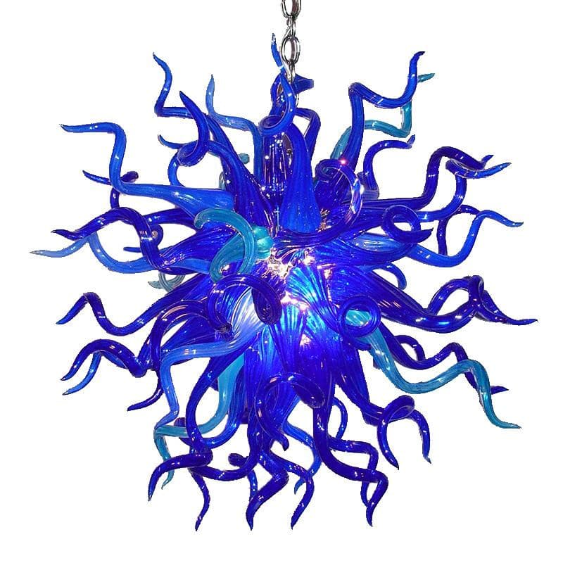 Sapphire Serenity Artisan Murano Style Blown Glass Chandelier - Deep Blue - BeyPan Hauptbild