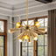 Scandinavian Modernism Radial Sea Urchin Shape Brass 10-Light Chandelier - BeyPan