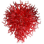 Scarlet Flame Artisan Glass Chandelier - Bold Ruby Red - BeyPan