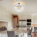 Semi-Flush Bubbles Chandelier Clear Ribbed Texture Glass Balls - BeyPan