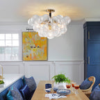 Semi-Flush Bubbles Chandelier Clear Ribbed Texture Glass Balls - BeyPan