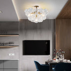 Semi-Flush Bubbles Chandelier Clear Ribbed Texture Glass Balls - BeyPan
