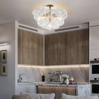 Semi-Flush Bubbles Chandelier Clear Ribbed Texture Glass Balls - BeyPan