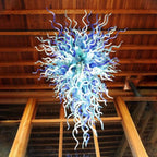 Serene Coastal Hand-Blown Glass Chandelier | Ocean Blue Fluidity Art Lighting - BeyPan