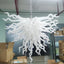 Serene Waterfall Artisan Glass Chandelier - Modern Hand-Blown White - BeyPan