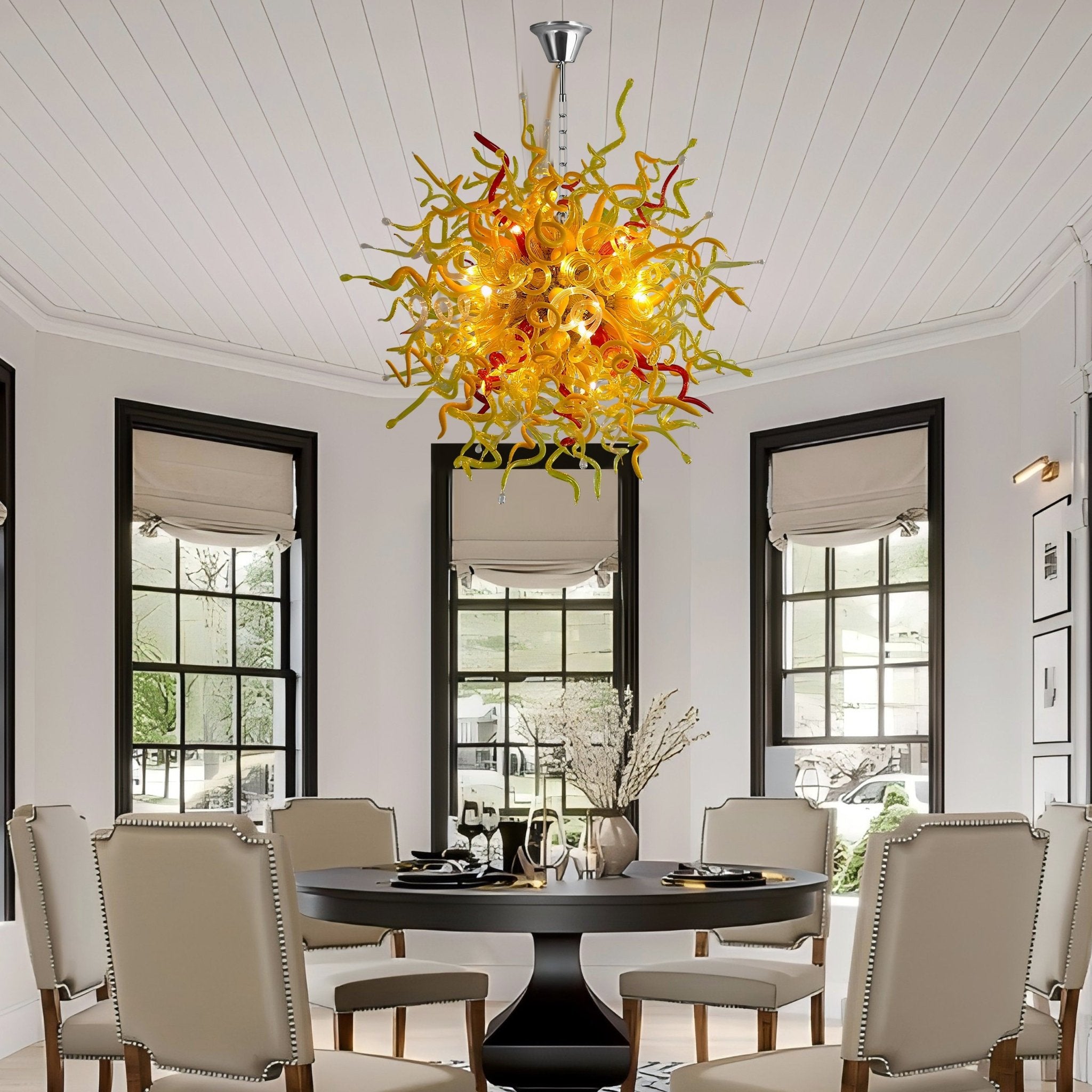 Shining Sun Blown Murano Glass Chandelier - Bespoke Luxury Lighting - BeyPan