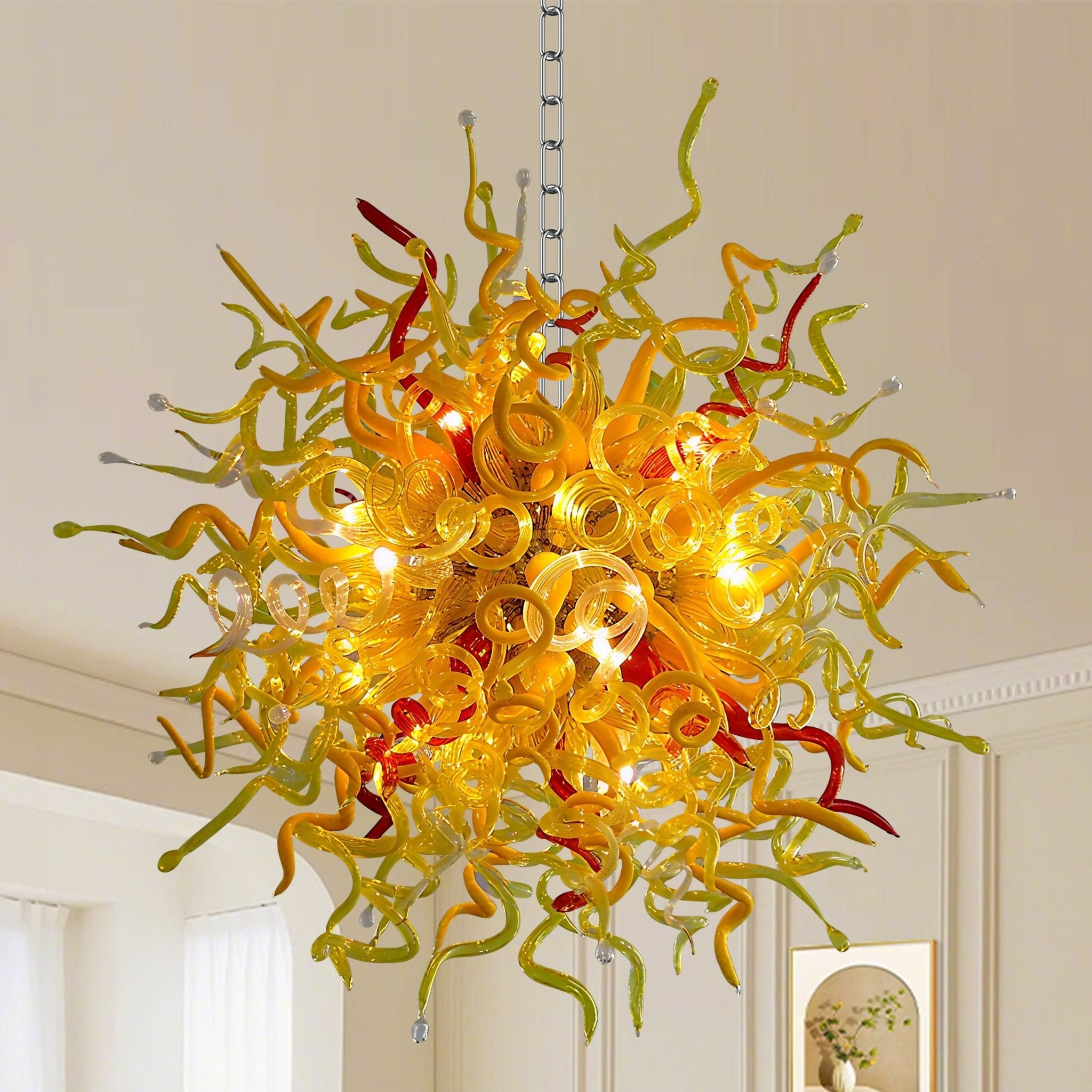Shining Sun Blown Murano Glass Chandelier - Bespoke Luxury Lighting - BeyPan Hauptbild