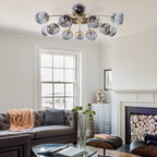 Smoke Gray Globe Semi-Flush Light - BeyPan