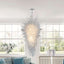 Snow Wonder Artisan White Blown Glass Chandelier | Large Winter-Inspired Artwork - BeyPan