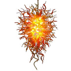 Solar Flare Artisan Blown Glass Chandelier - Modern Orange and White Sunburst - BeyPan