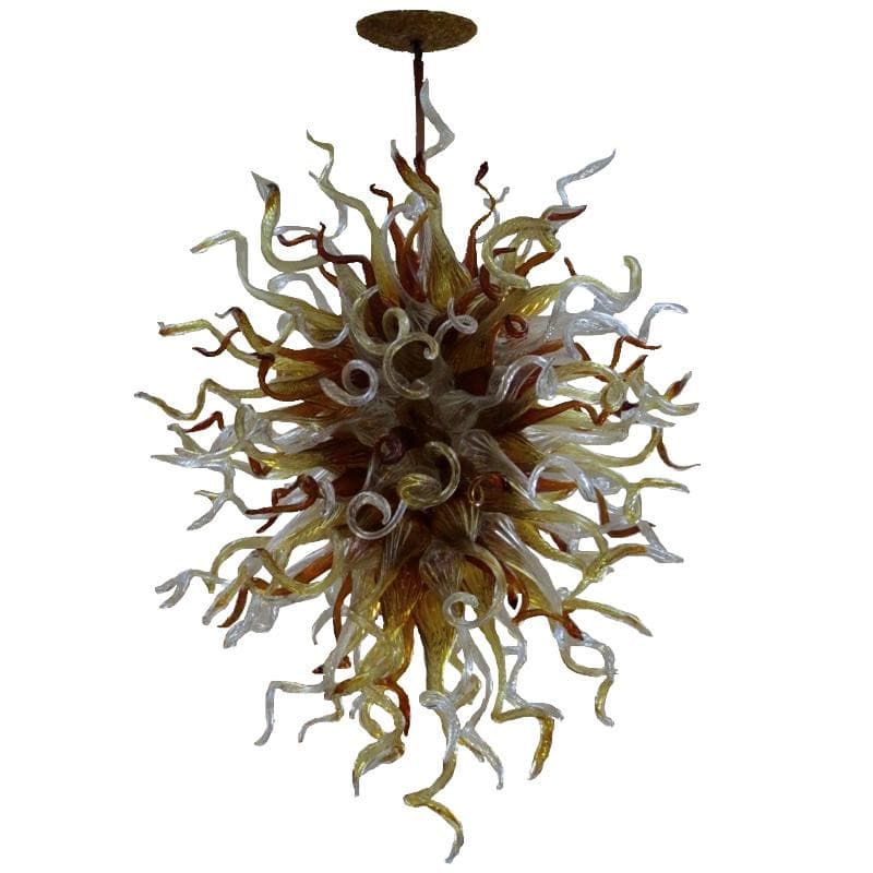 Solar Flare Artisan Glass Chandelier - Warm Orange and Golden Zweitbild