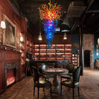 Spectrum Artisan Blown Glass Chandelier Multi Colors Inverted Cone Shape - BeyPan