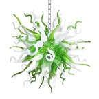 Spring Willow Artisan Blown Glass Chandelier - Refreshing Green and White - BeyPan
