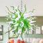 Spring Willow Artisan Blown Glass Chandelier - Refreshing Green and White - BeyPan