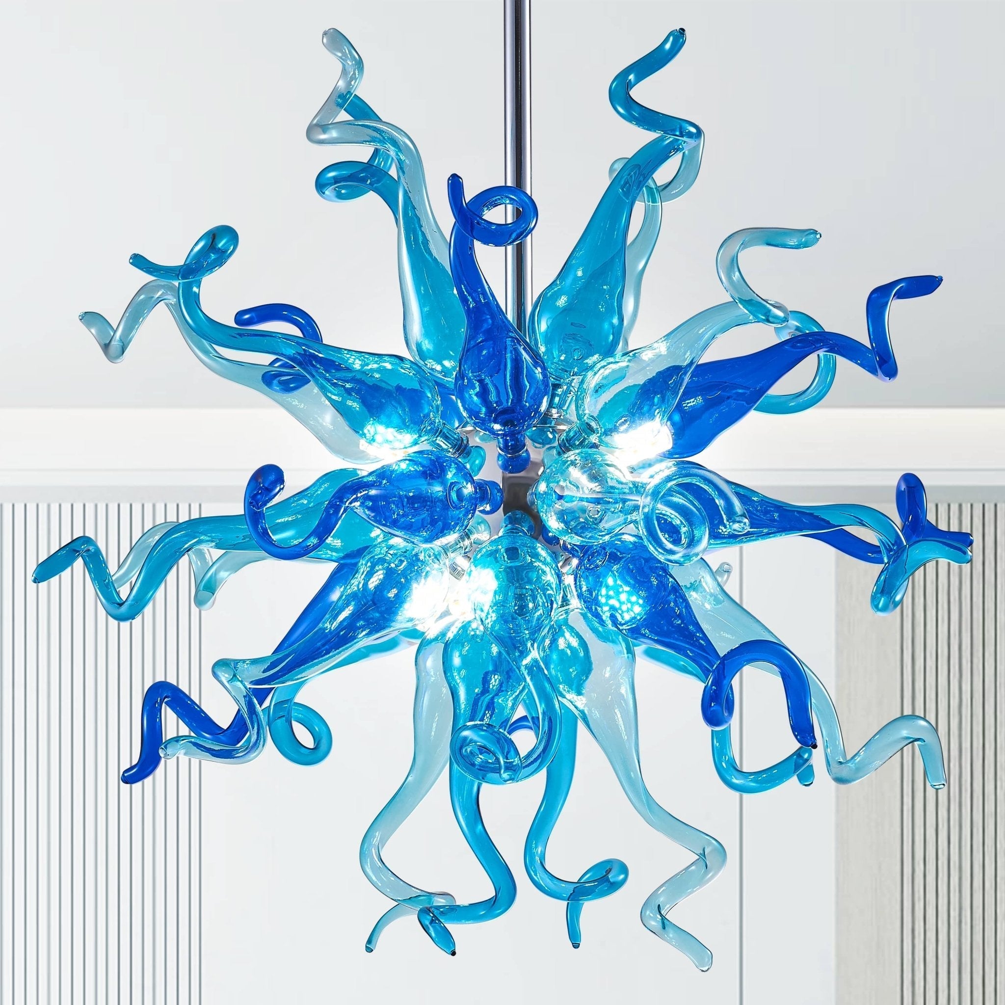 Sputnik Blown Glass Chandelier - Azure & Deep Blue - BeyPan