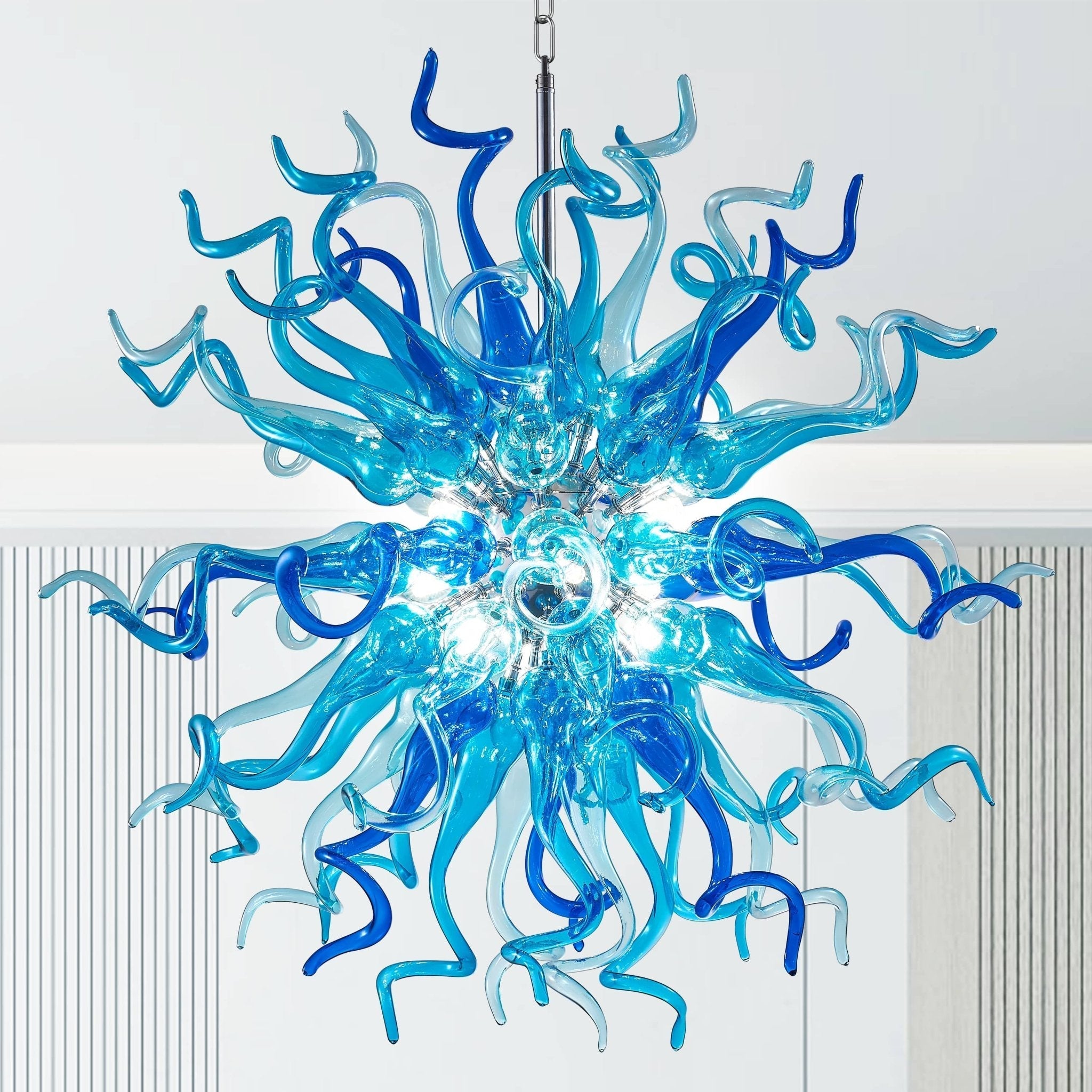 Sputnik Blown Glass Chandelier - Azure & Deep Blue - BeyPan