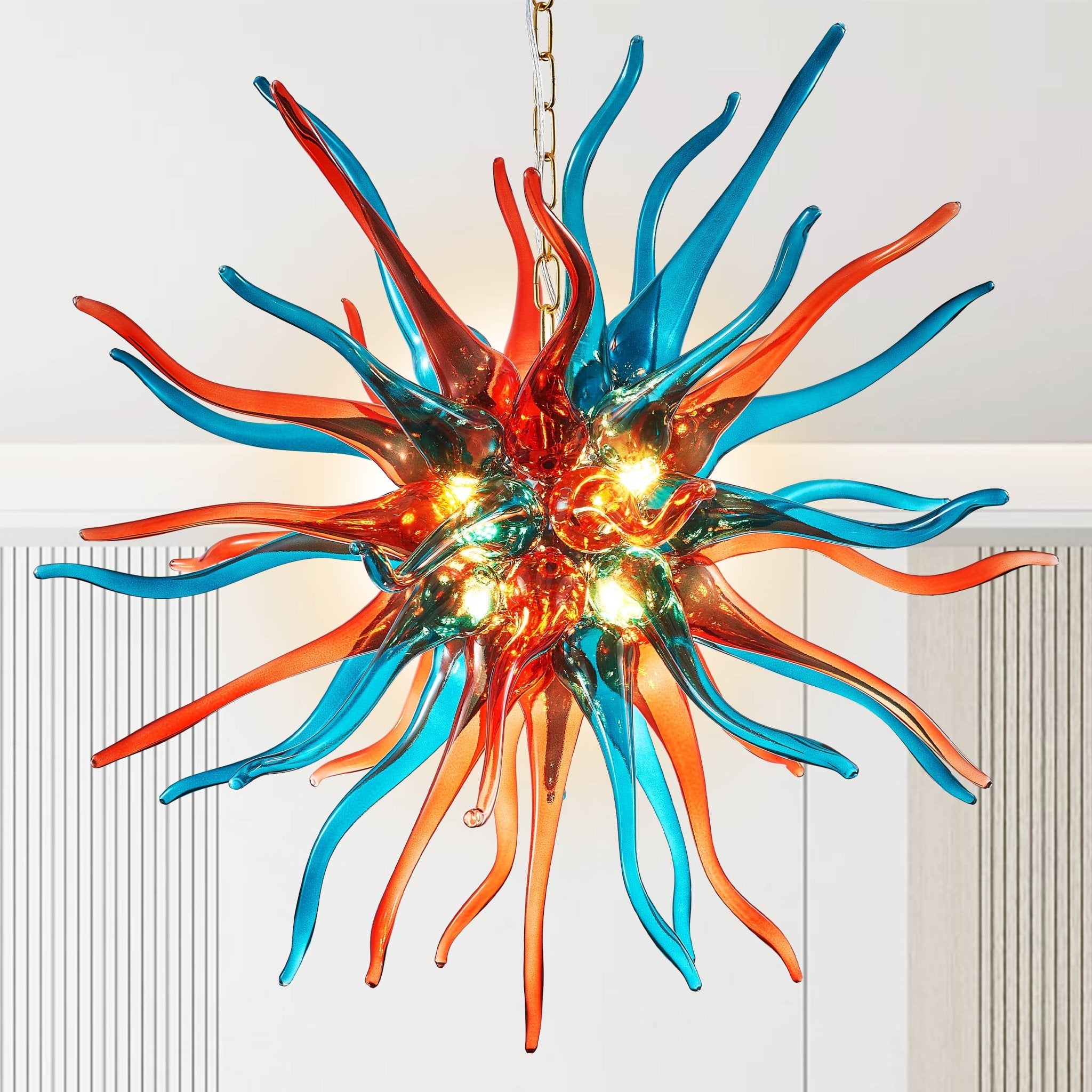 Sputnik Blown Glass Chandeliers Electroplating Multi Colors - BeyPan Hauptbild