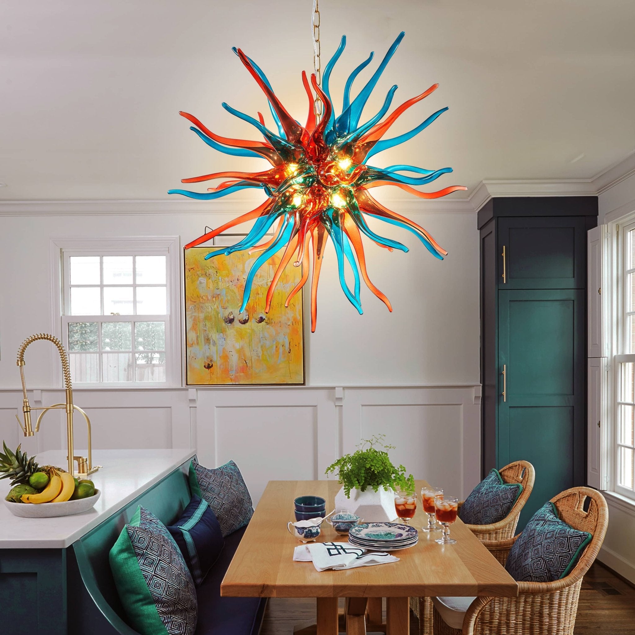 Sputnik Blown Glass Chandeliers Electroplating Multi Colors - BeyPan