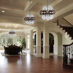 Sputnik Bubbles Chandelier Clear Ribbed Balls With Smoky Smooth Balls - BeyPan